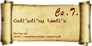Csépány Tamás névjegykártya